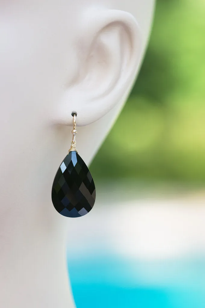 Black Onyx Teardrop Earrings