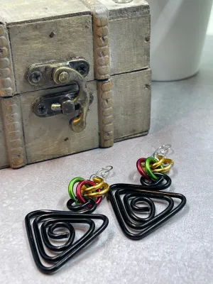 Black Triangle with green, red and gold