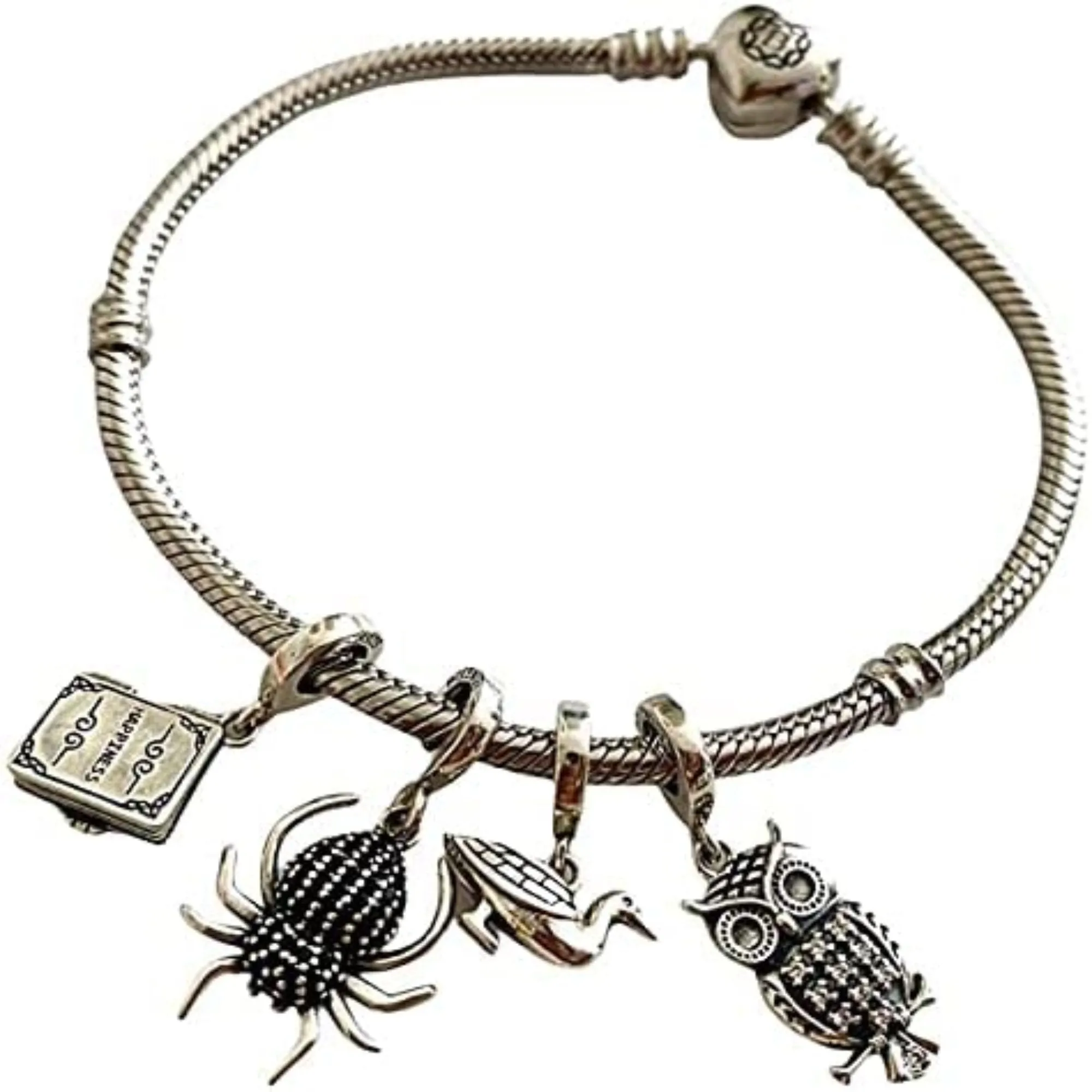 Black Widow Spider Silver Dangle Pendant
