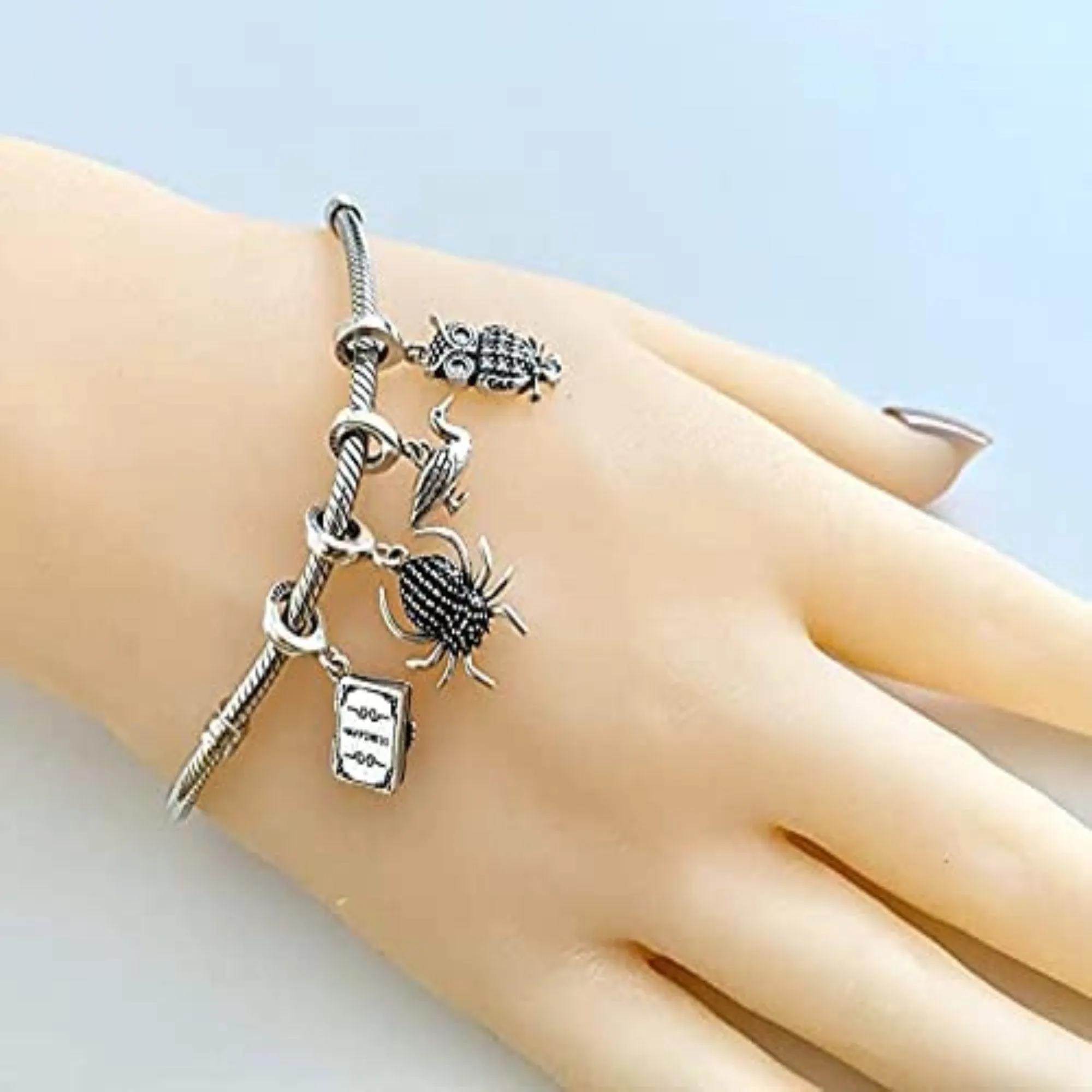 Black Widow Spider Silver Dangle Pendant