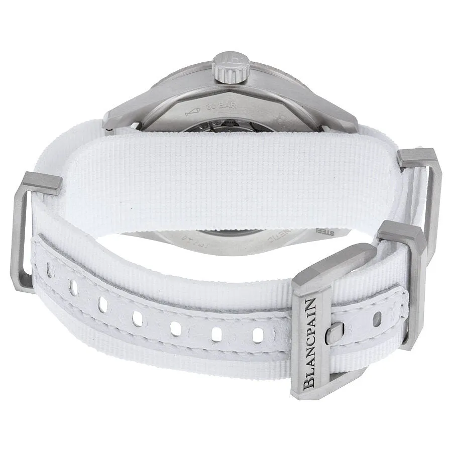 Blancpain Fifty Fathoms Bathyscaphe Automatic White Dial White Fabric Ladies Watch 5100-1127-NAWA