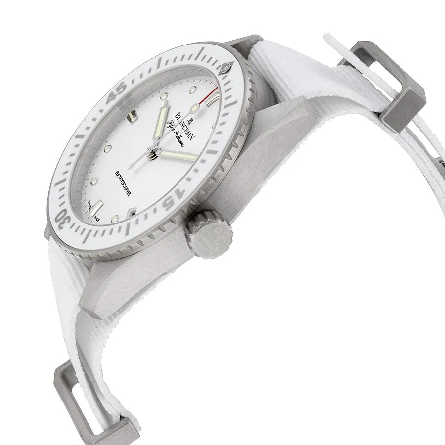 Blancpain Fifty Fathoms Bathyscaphe Automatic White Dial White Fabric Ladies Watch 5100-1127-NAWA