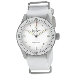 Blancpain Fifty Fathoms Bathyscaphe Automatic White Dial White Fabric Ladies Watch 5100-1127-NAWA