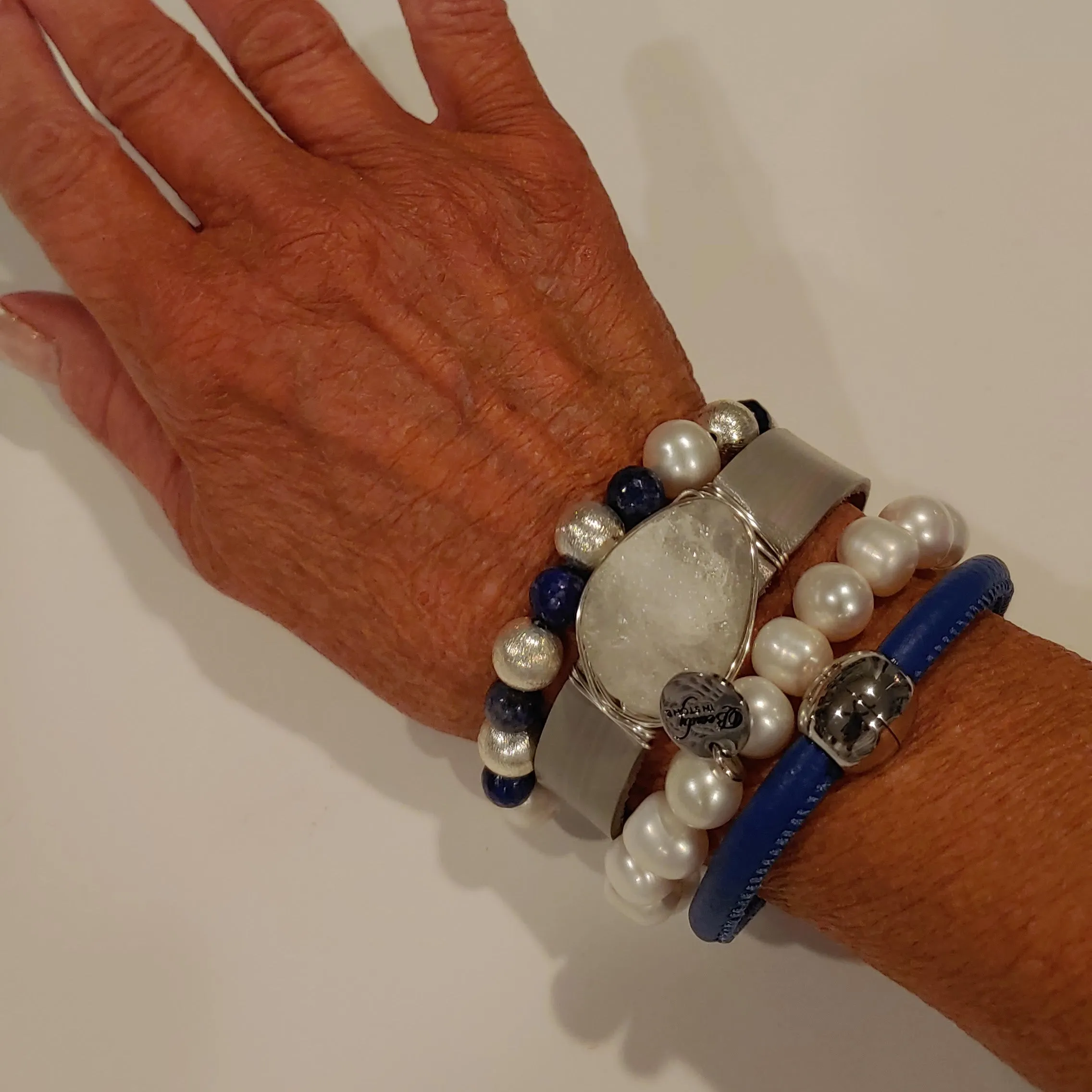 Blue & Gray Bracelet Stack Set