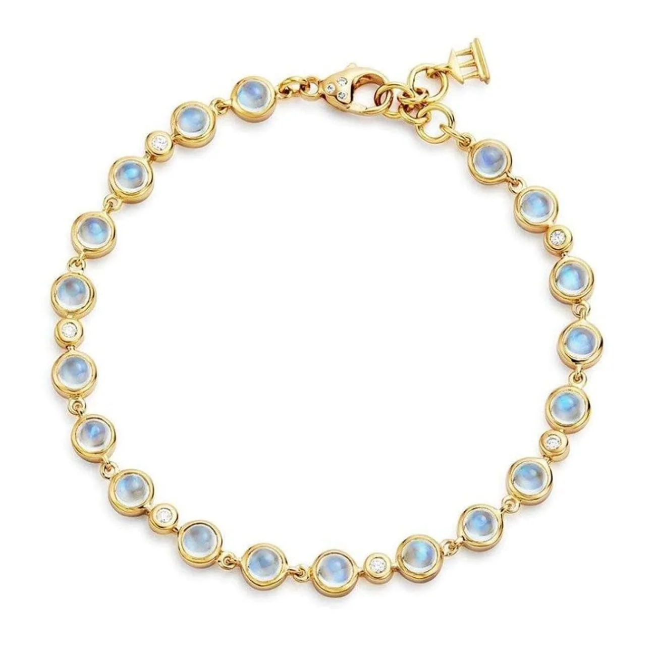 Blue Moon 18K Yellow Gold Moonstone & Diamond Link Bracelet