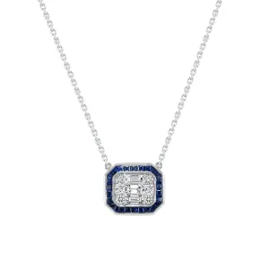 BLUE SAPPHIRE WITH DIAMOND NECKLACE V0115