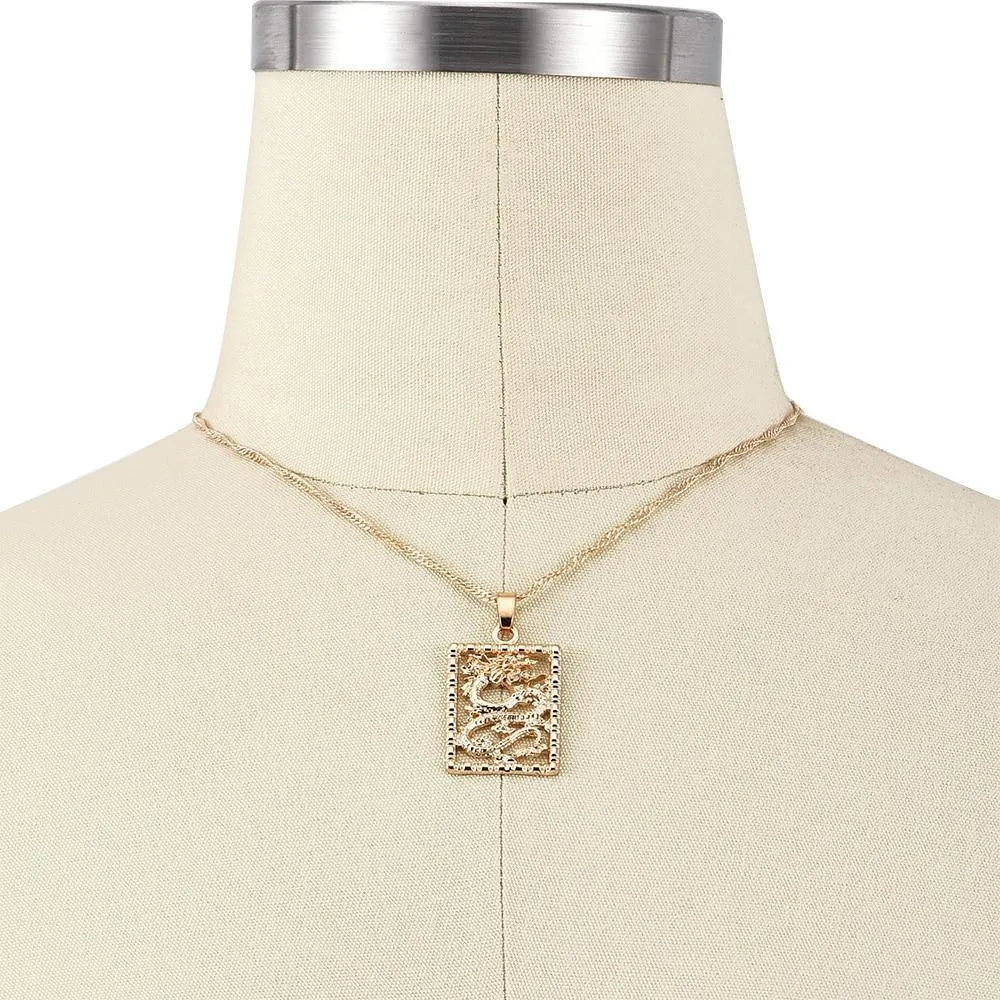 Bohemia Portrait Alloy Gold Coin Pendant Necklaces For Women Vintage Rose Fashion Long Necklace Jewelry