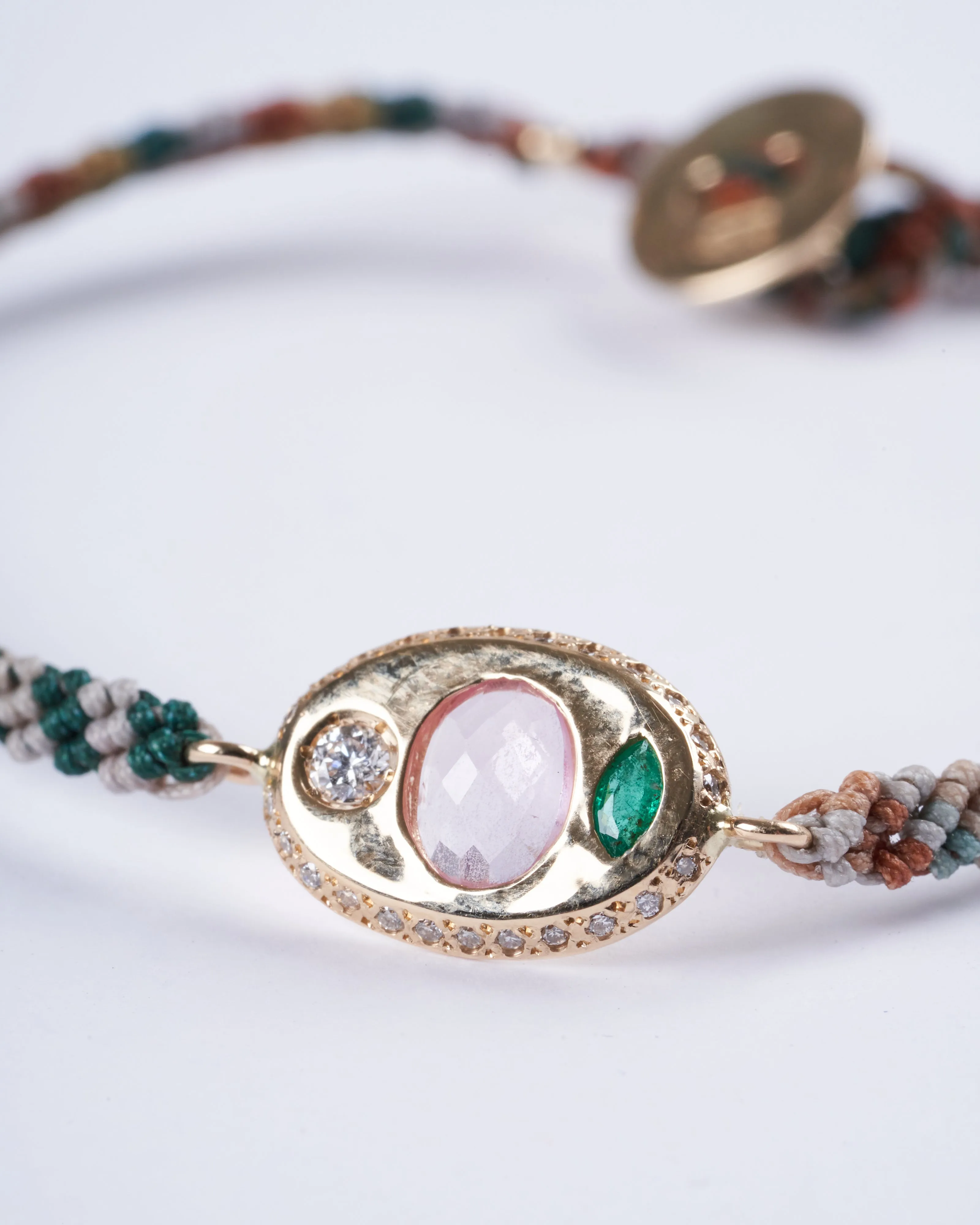 boyzie bracelet multi with diamond - multi nylon and stone