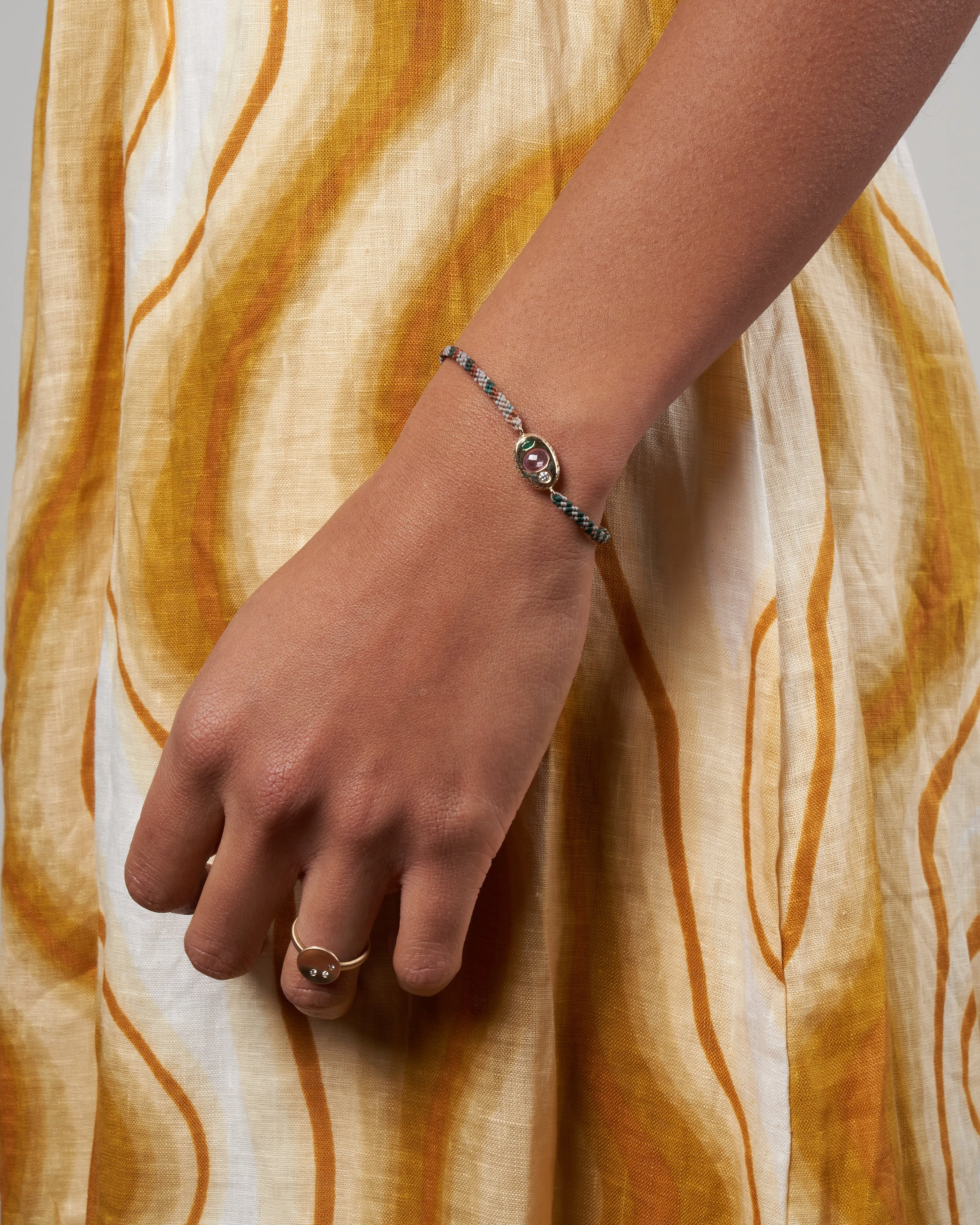 boyzie bracelet multi with diamond - multi nylon and stone