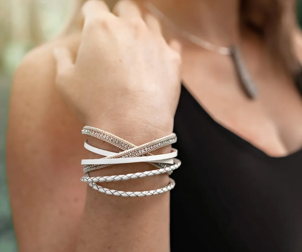 Braided Pink Sparkly Bracelet