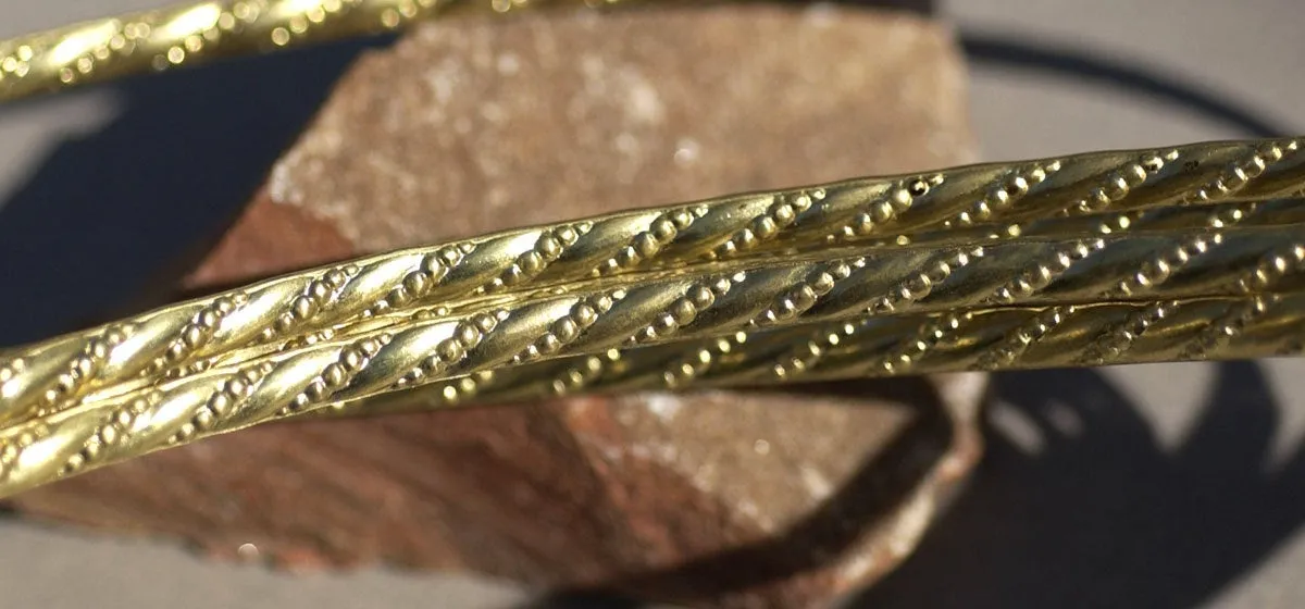 Brass gallery wire Ring Stock Shank 5mm Heavy Rope Textured Metal Cane Wire - for Bracelets and bangles