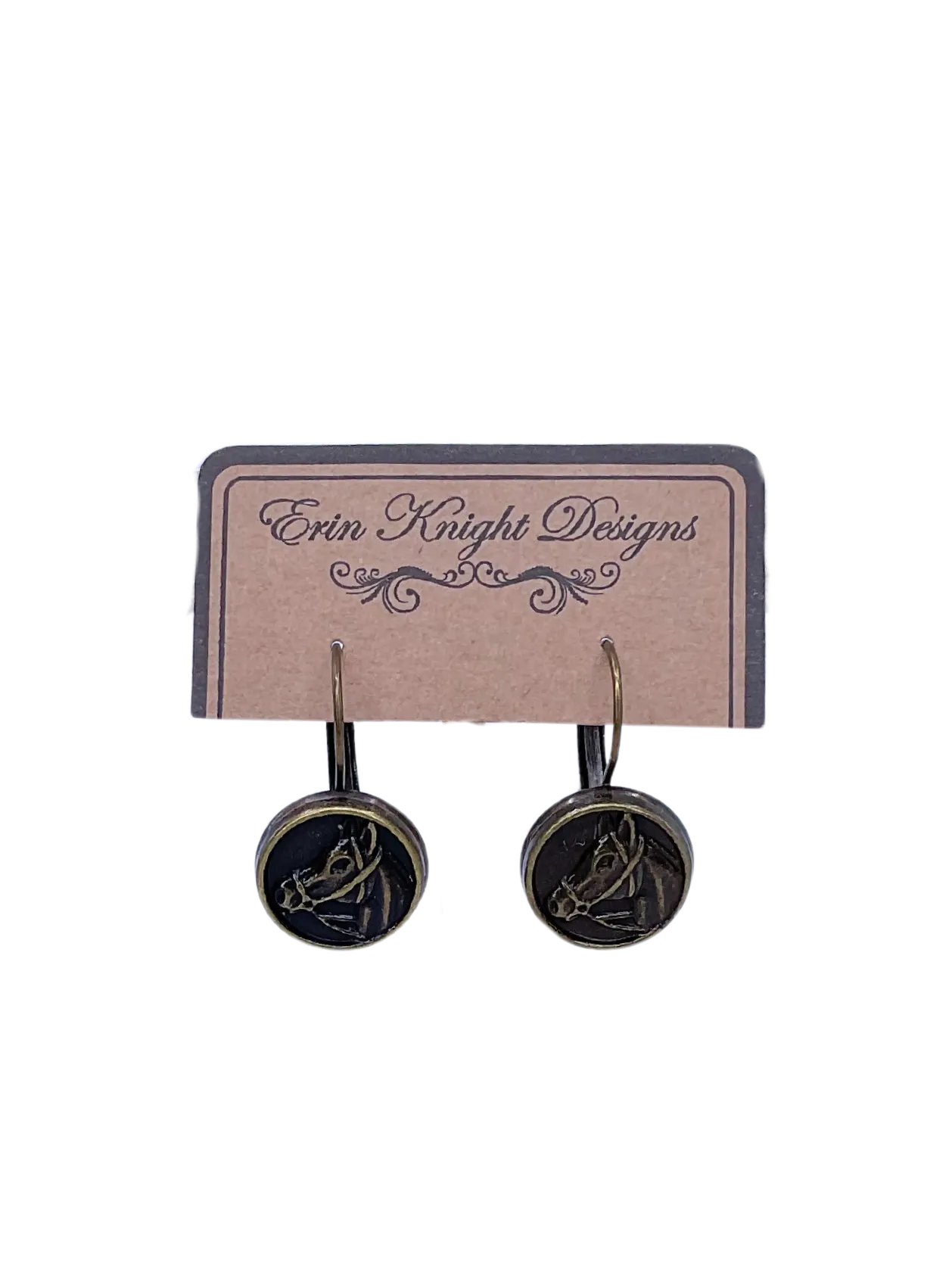 Brass Horse Earrings