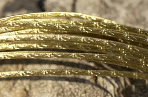 Brass or Bronze Ring Stock Shank 3mm Burst Flower Textured Metal Cane Wire - Rings Bracelets Pendants Metalwork