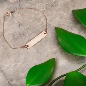 “Brilliant” Engraved Self-Affirmation Bar & Chain Bracelet