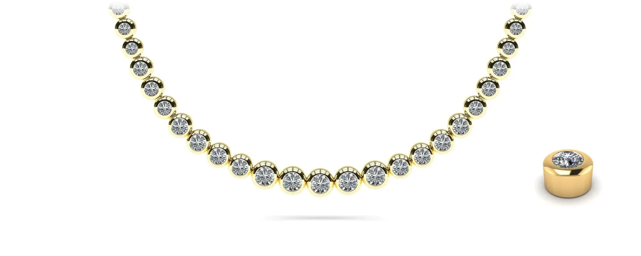 Brilliant Fire Graduated Diamond Strand Diamond Necklace with 4.09 ct.(finished)