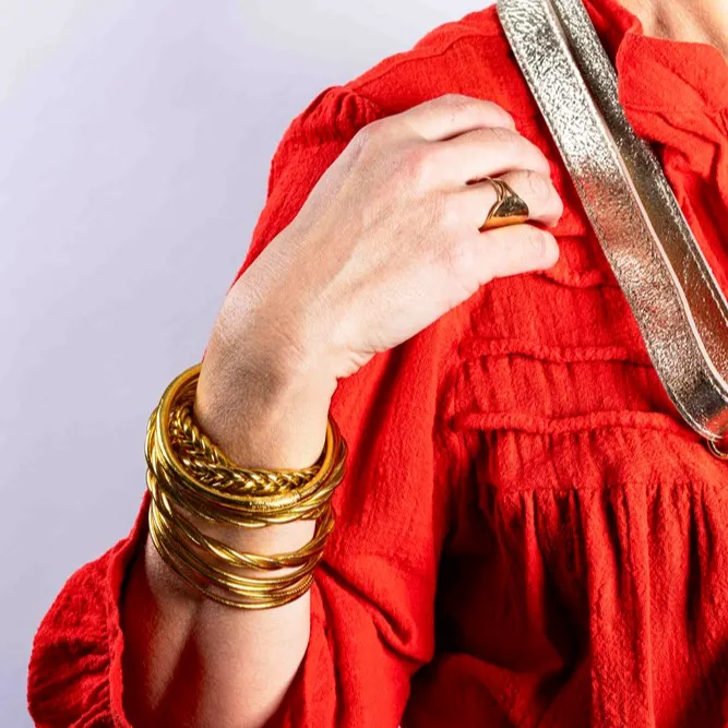 Buddhist Bracelet - Braided Gold