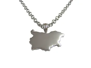 Bulgaria Map Shape Pendant Necklace