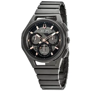 Bulova CURV Chronograph Quartz Black Dial Men's Watch 98A207