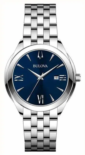 Bulova Quartz Blue Dial Stainless Steel Men's Watch 96B303