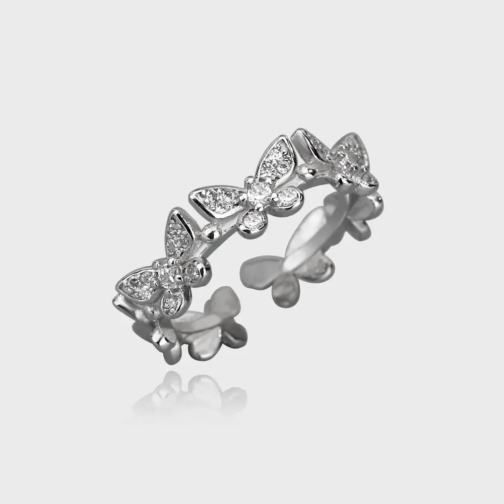 Butterflies Silver Rings for Women