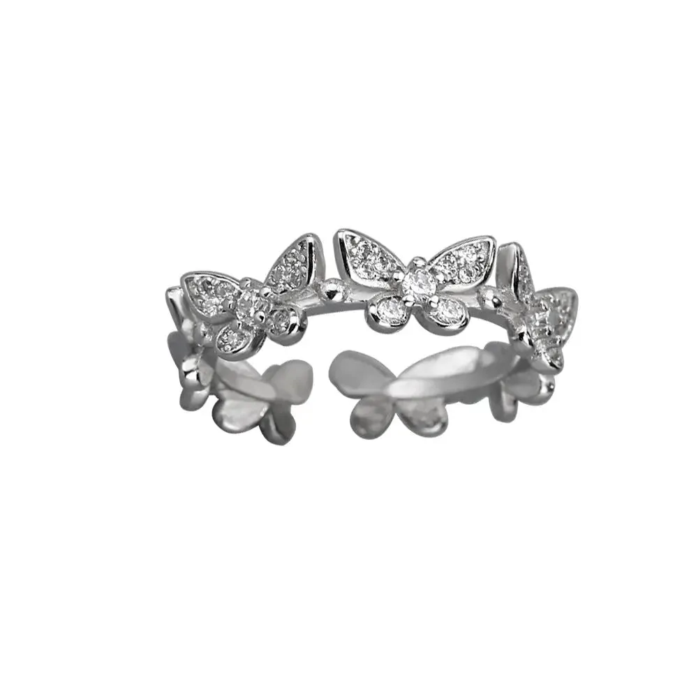 Butterflies Silver Rings for Women