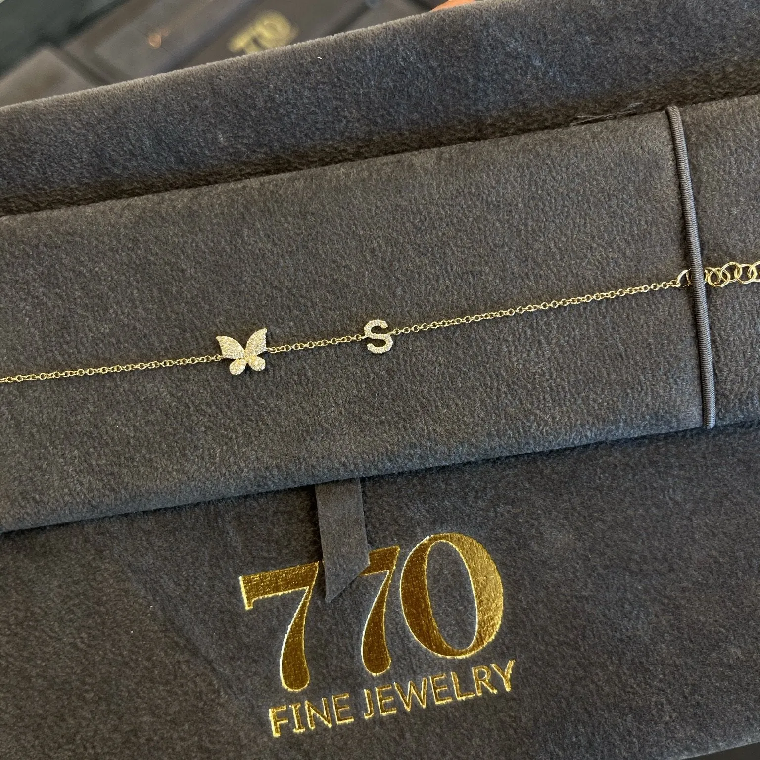 Butterfly Initial Diamond Bracelet