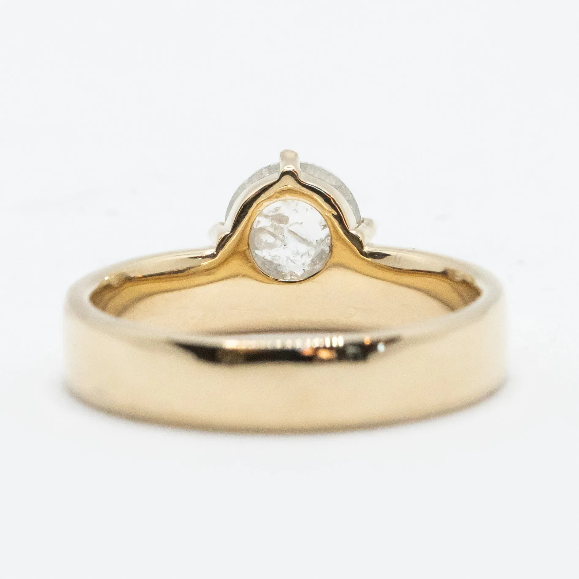 Cardinal Solitaire Band | Rose-Cut Salt   Pepper Diamond in 14k Yellow Gold