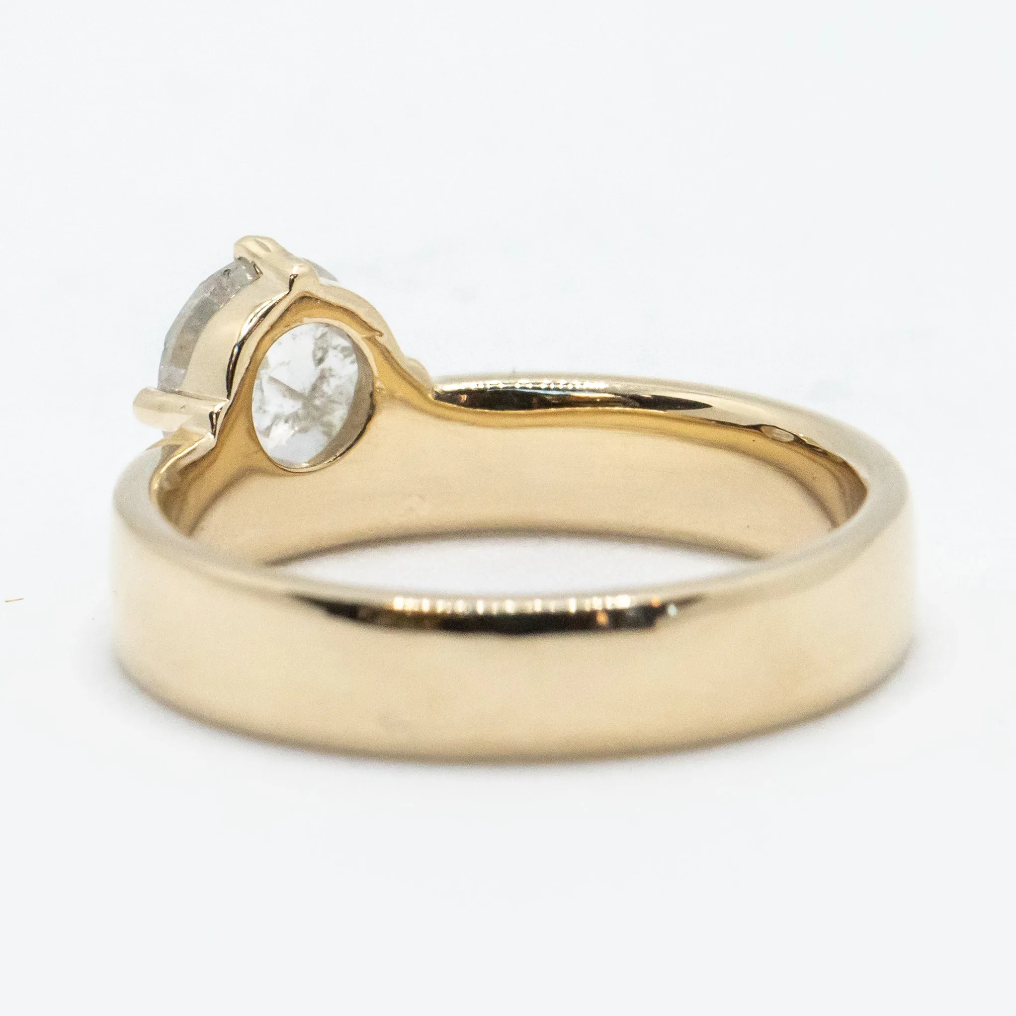 Cardinal Solitaire Band | Rose-Cut Salt   Pepper Diamond in 14k Yellow Gold