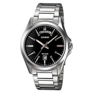Casio Gents Analog Black Stainless Steel Band Watch