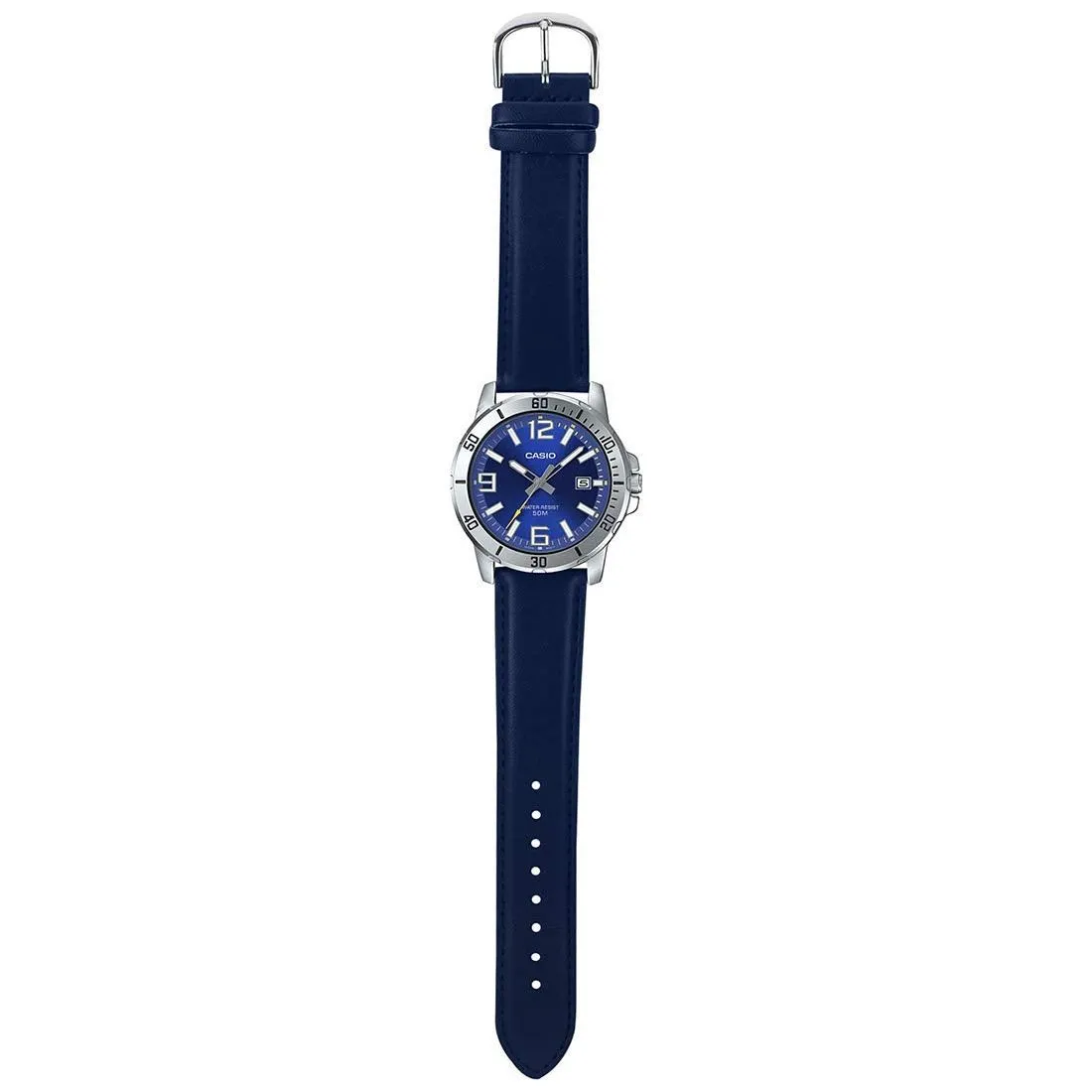 Casio Mens Quartz Watch, Analog Display And Leather Strap Mtp-Vd01L-2Bvudf