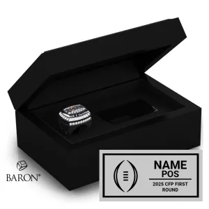 CFP Officials Football 2024 First Round Championship Black Standard Window Ring Box D2.3
