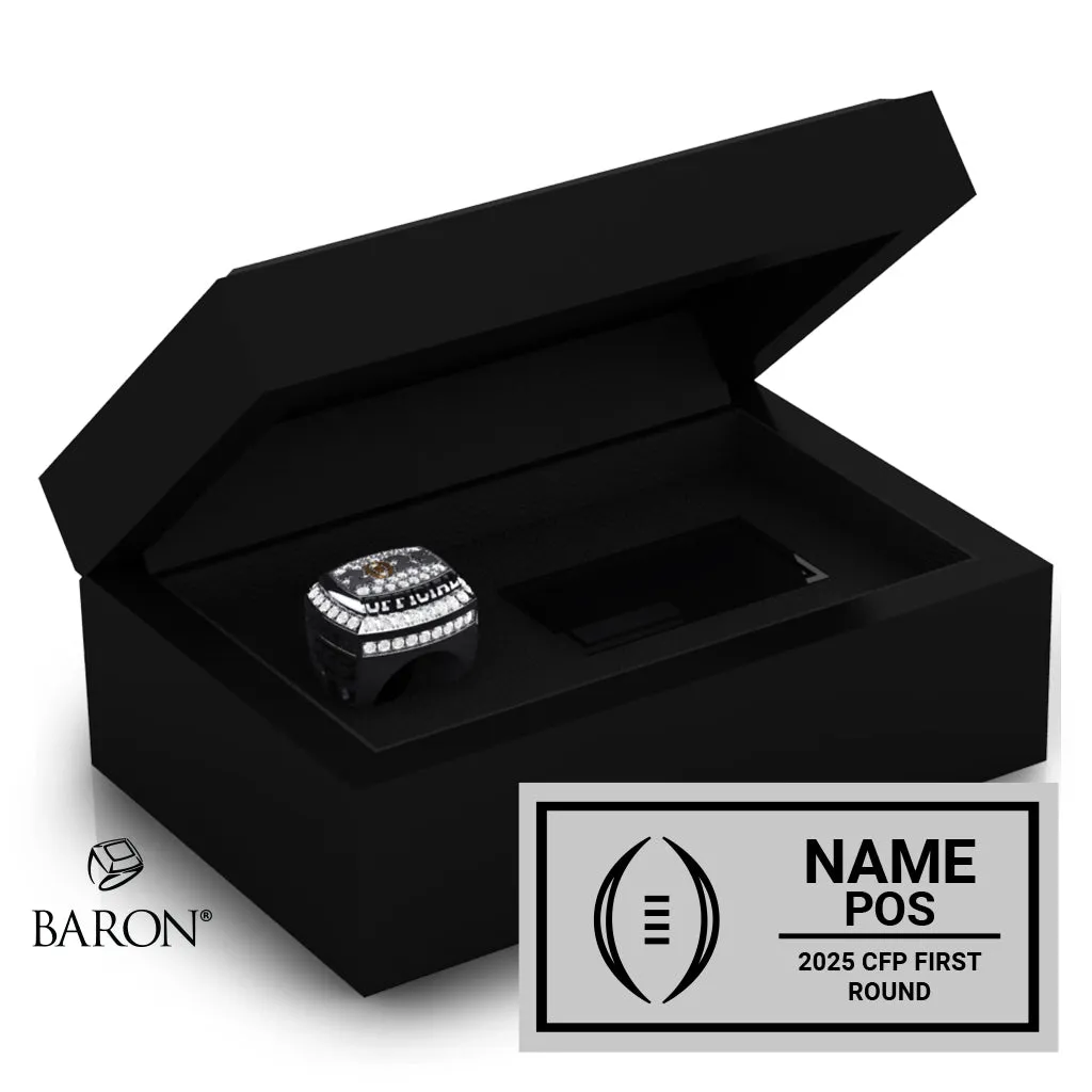 CFP Officials Football 2024 First Round Championship Black Standard Window Ring Box D2.3