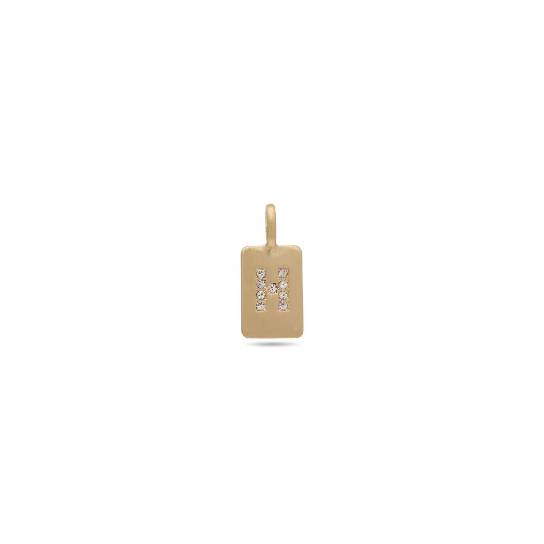 Charm Crystal Pendant - H - Gold