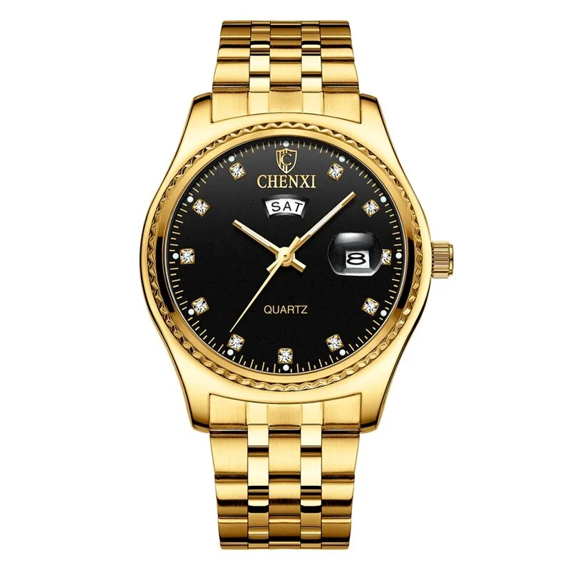 CHENXI Brand Luxury Men Watches Analog Quartz Full Steel Wrist Watch Men Waterproof Business Calendar Date Clock Male Watches