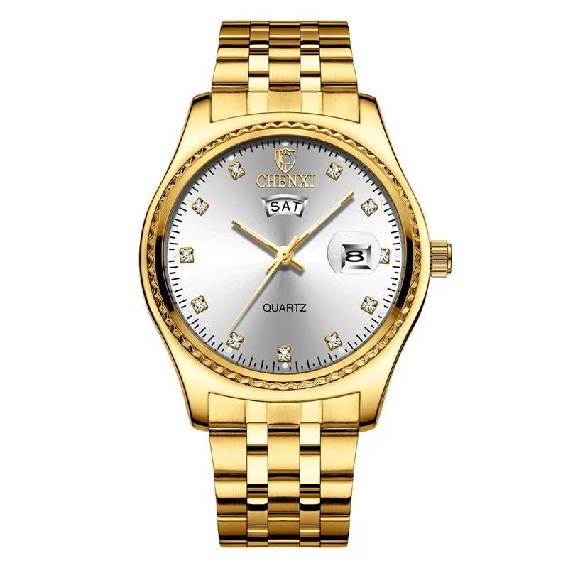 CHENXI Brand Luxury Men Watches Analog Quartz Full Steel Wrist Watch Men Waterproof Business Calendar Date Clock Male Watches