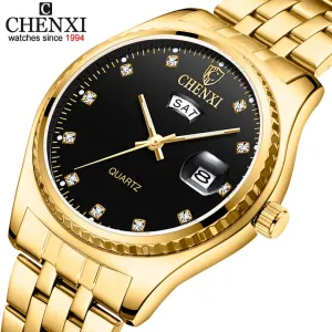 CHENXI Brand Luxury Men Watches Analog Quartz Full Steel Wrist Watch Men Waterproof Business Calendar Date Clock Male Watches