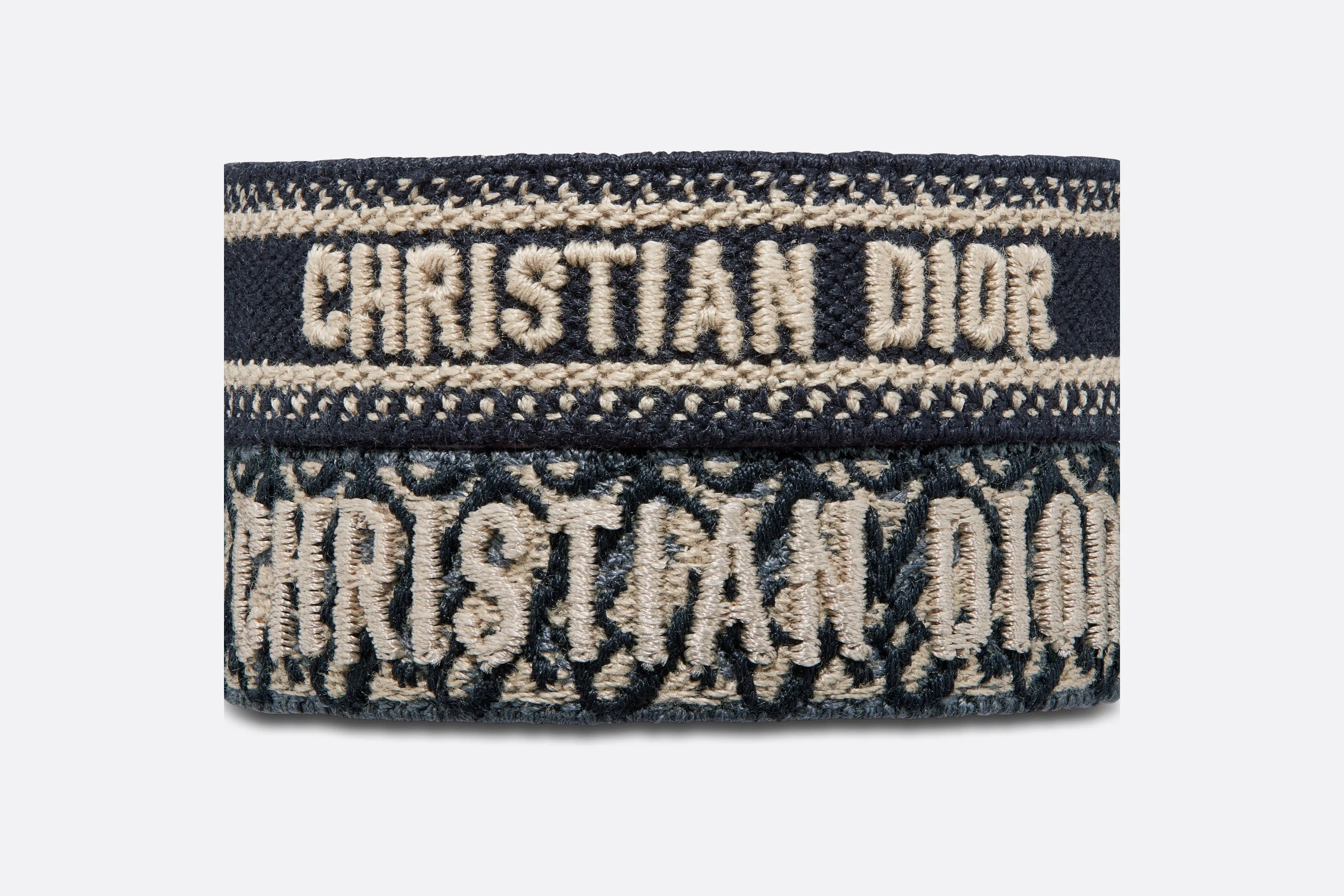Christian Dior Bracelet Set • Navy Blue Dior Oblique Embroidery