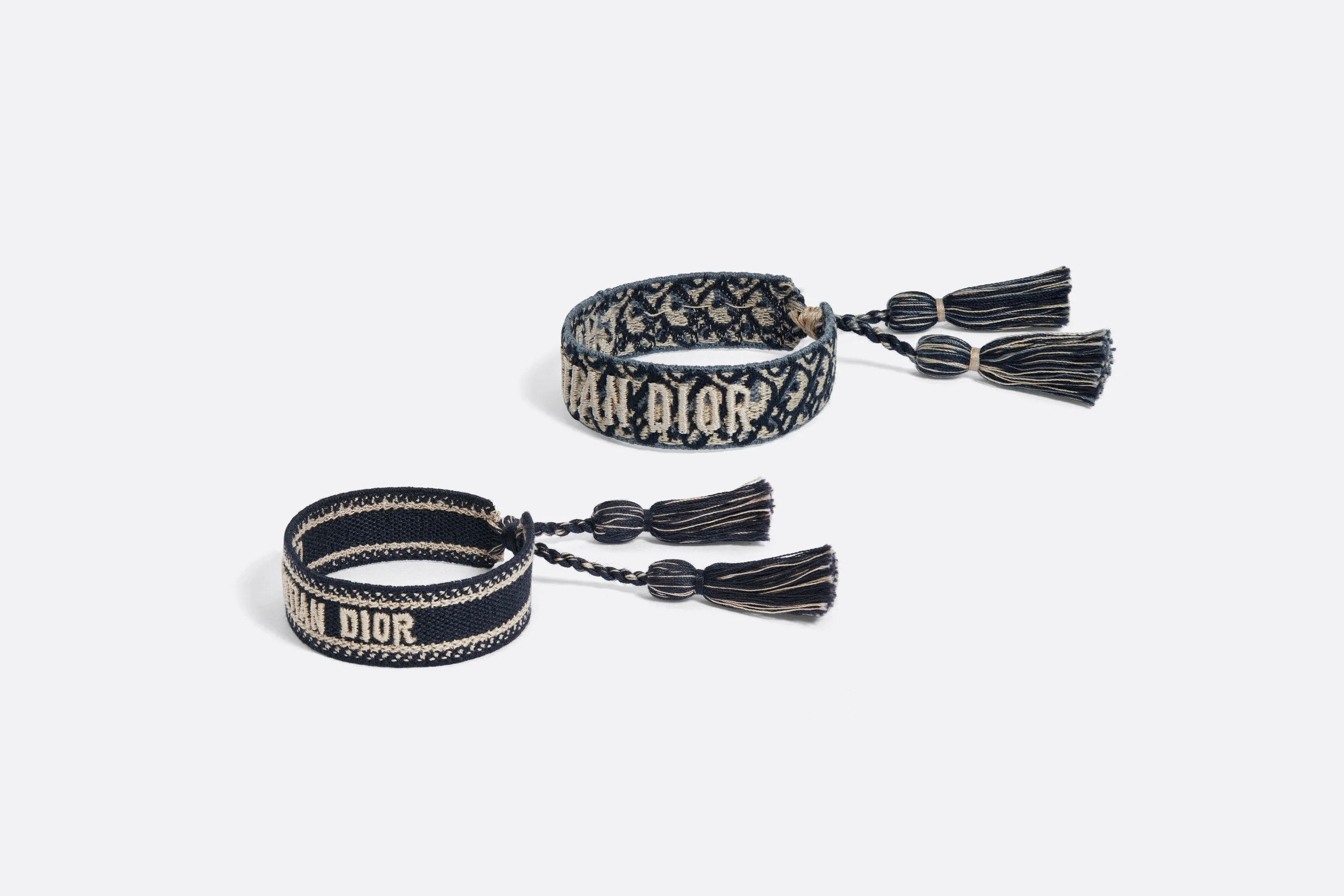 Christian Dior Bracelet Set • Navy Blue Dior Oblique Embroidery