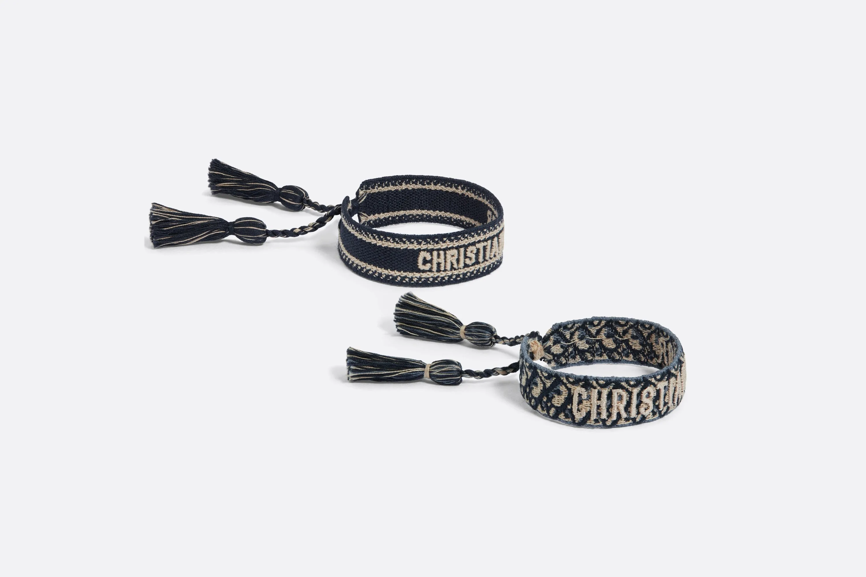Christian Dior Bracelet Set • Navy Blue Dior Oblique Embroidery