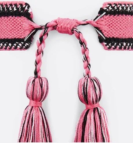 Christian Dior Bracelet Set • Peach Blossom Pink and White Embroidery