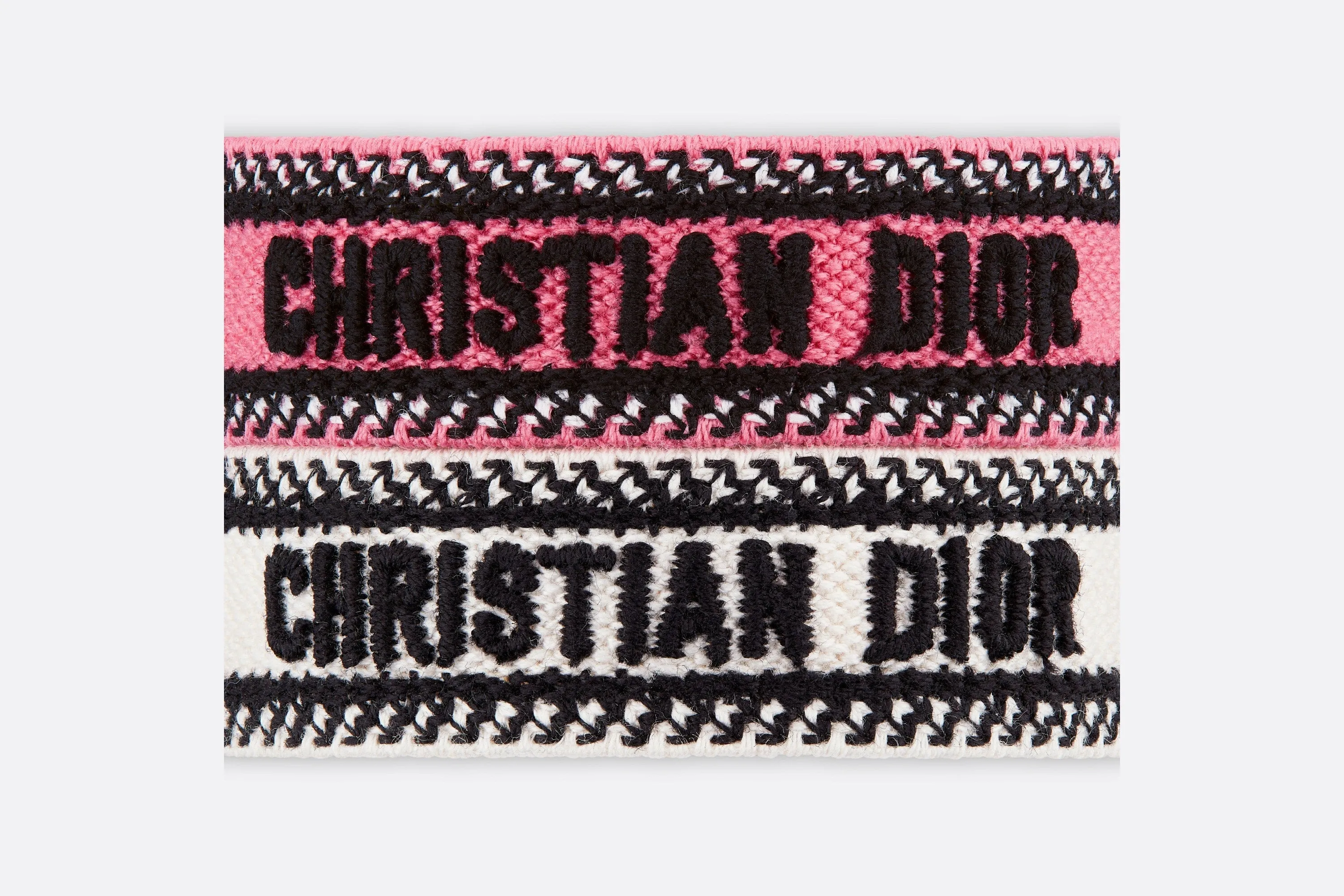 Christian Dior Bracelet Set • Peach Blossom Pink and White Embroidery