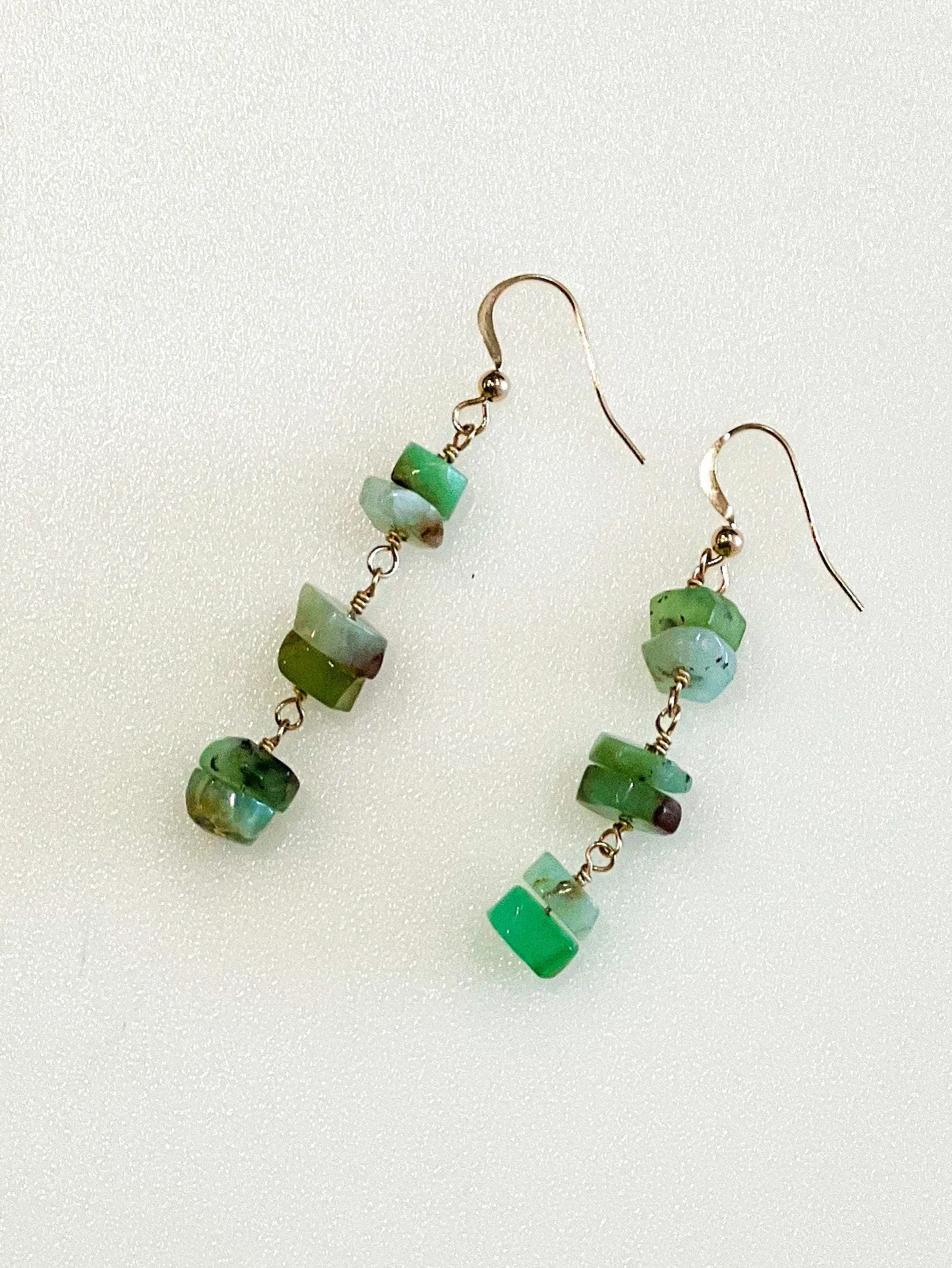 Chrysoprase Chip Earrings