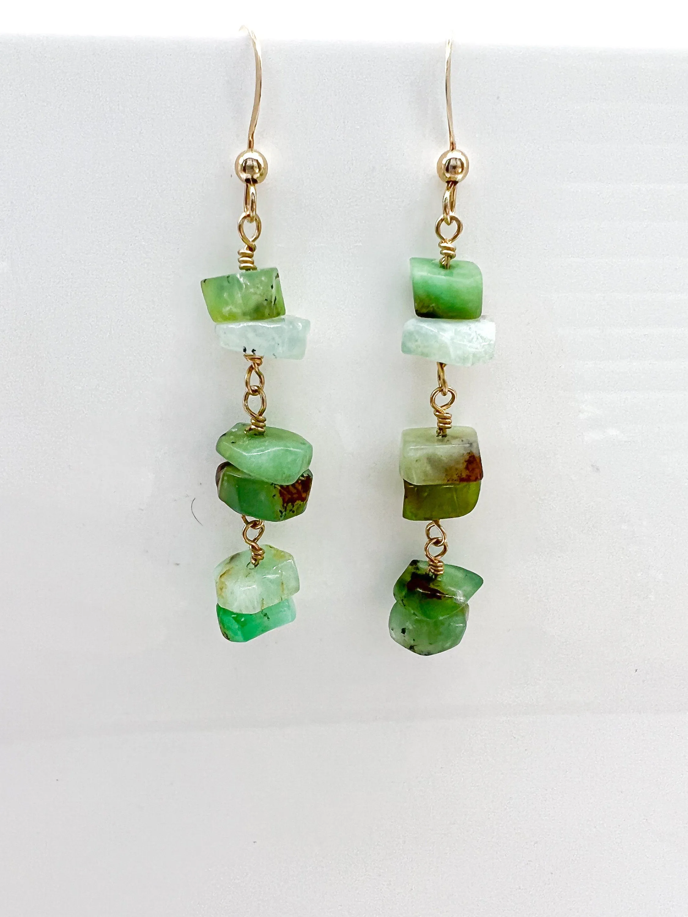 Chrysoprase Chip Earrings