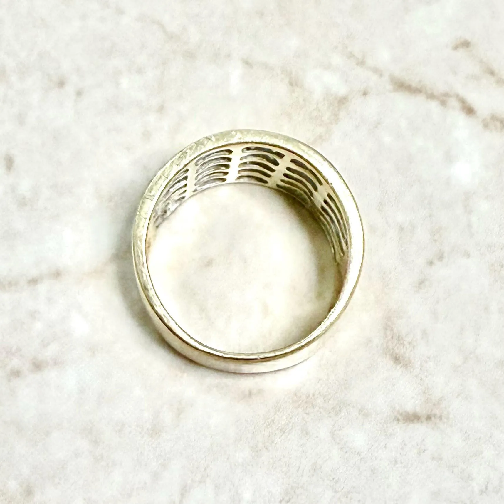 Chunky Vintage 10 Karat Yellow Gold 1.75 Carat Diamond Band Ring