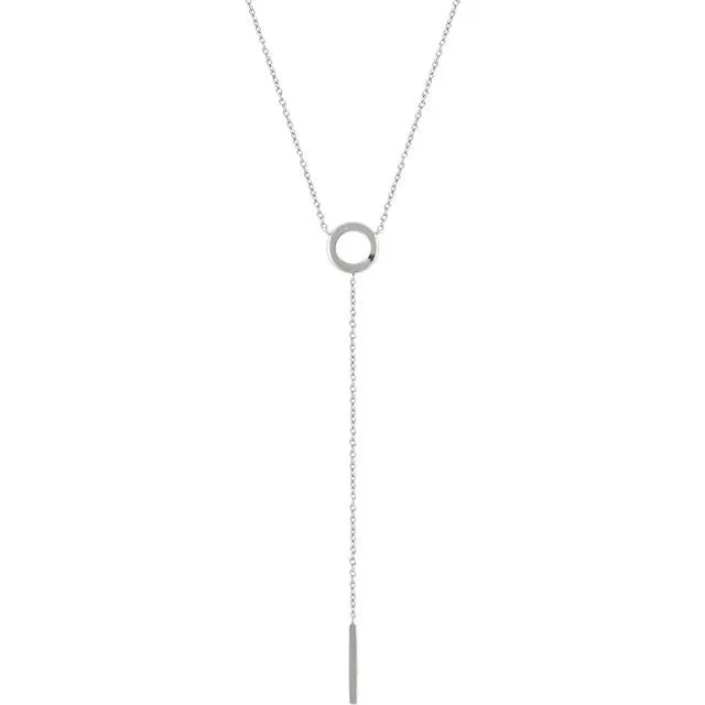 Circle & Bar Dainty Lariat Necklace
