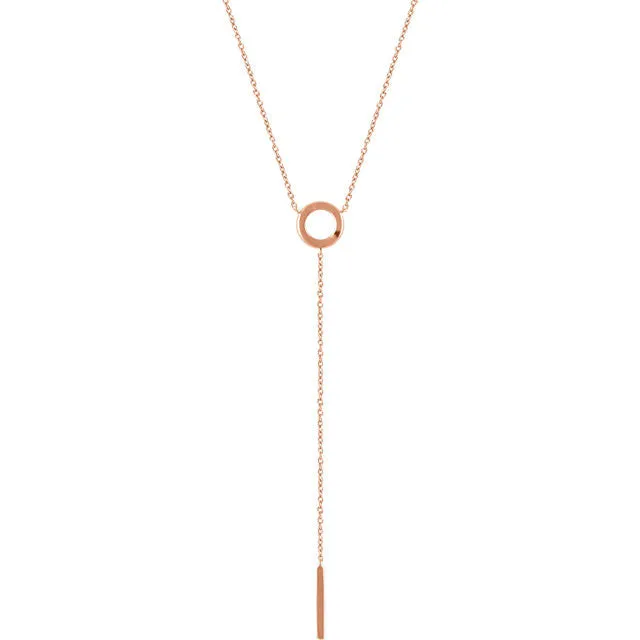 Circle & Bar Dainty Lariat Necklace