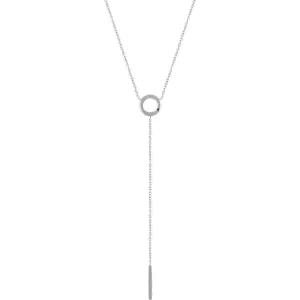 Circle & Bar Dainty Lariat Necklace
