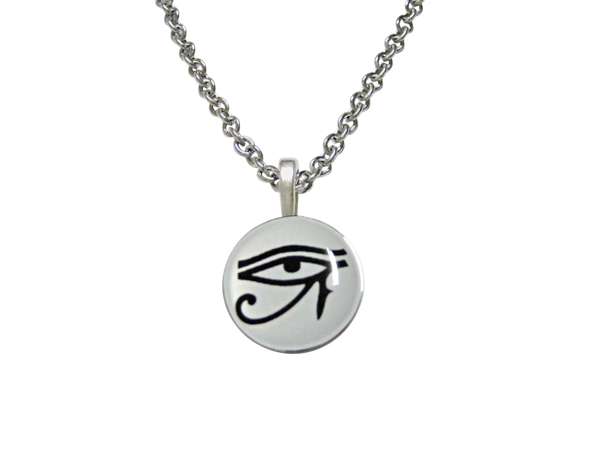 Circular Eye of Horus Pendant Necklace