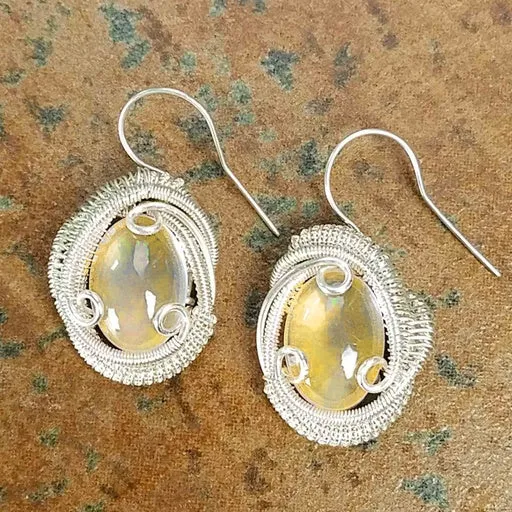 Citrine Wire Wrapped Earrings