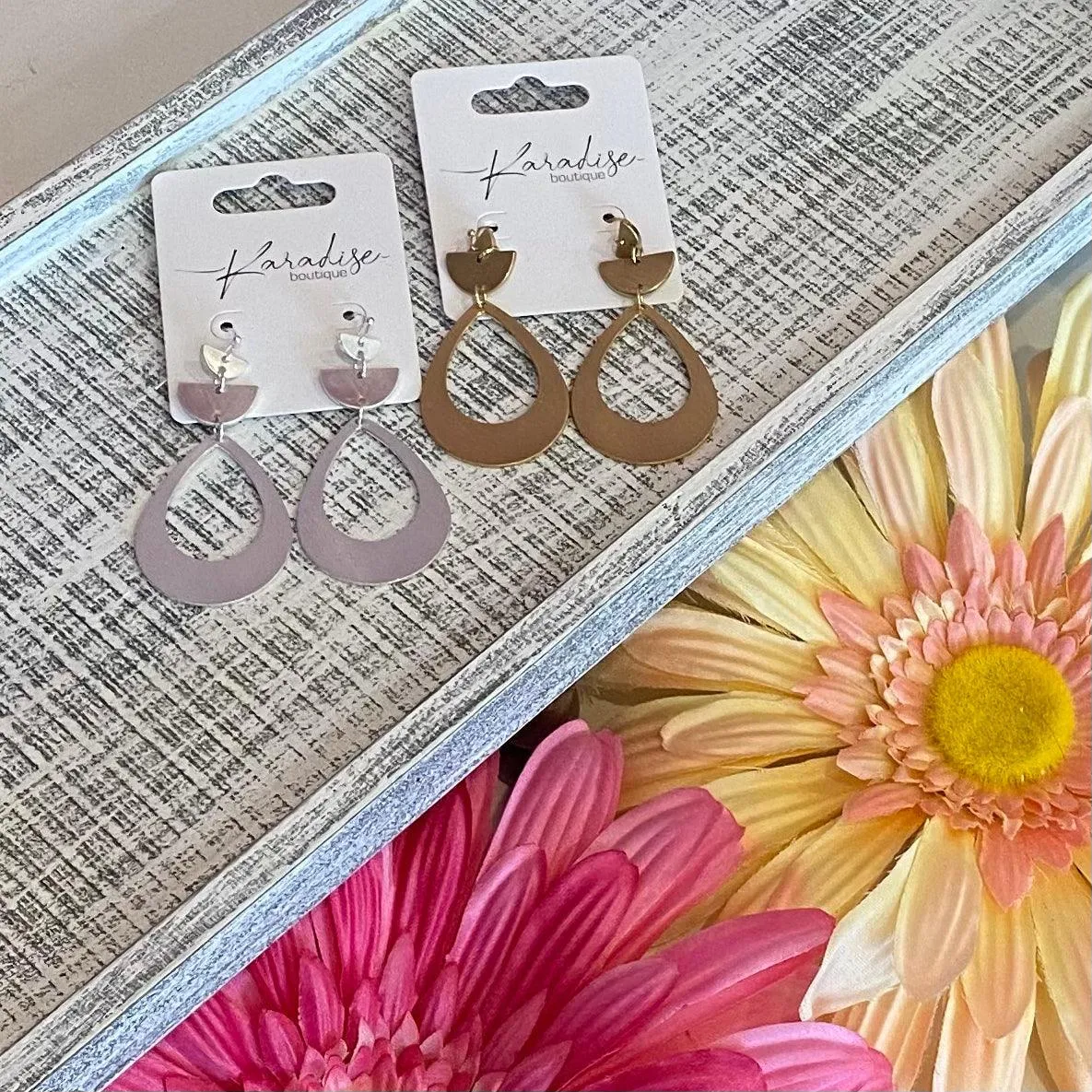 City of Metals Teardrop Earrings-FINAL SALE